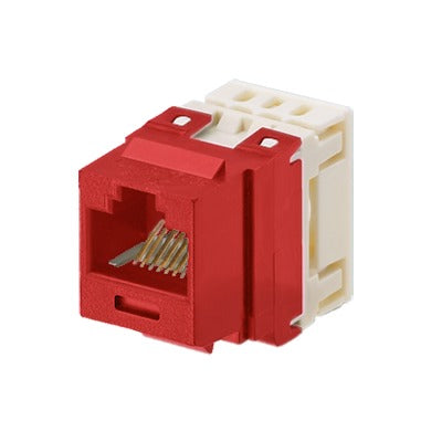 Conector Jack Estilo 110 (de Impacto), Tipo Keystone, Categor�a 5e, de 8 Posiciones y 8 Cables, Color Rojo