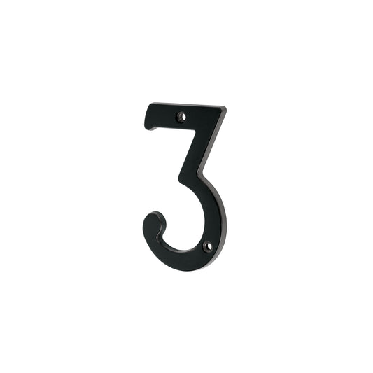 Número 3 de latón sólido 4', negro,  HERMEX