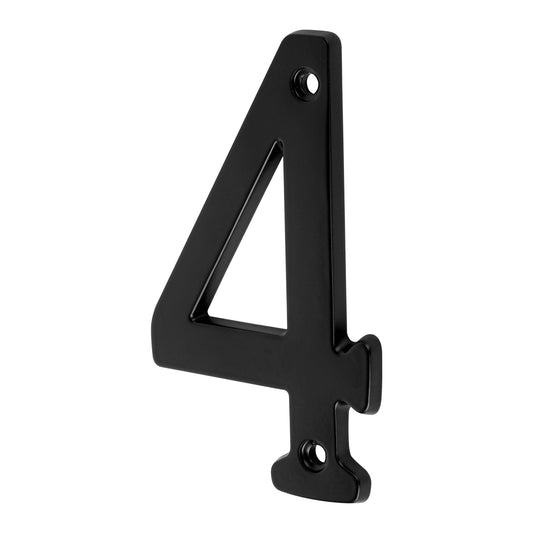 Número 4 de latón sólido 4', negro,  HERMEX