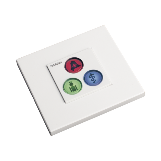 Modulo de 3 Botones iluminados para habitación de Hospital / Alarma / Cancelar y Código Azul / BUS RS485 / Compatible con NX0019/B, NX1021 Y NX0015