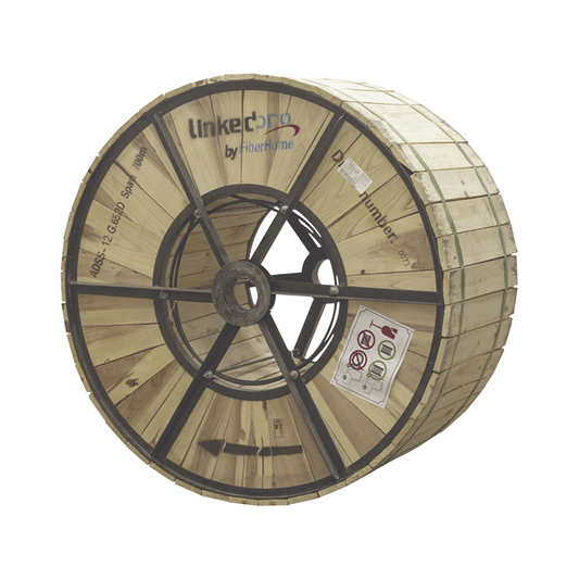 Carrete de 4 km de Fibra �ptica A�rea (ADSS) G.652D, Monomodo de 12 Hilos, Exterior, Span 200, Loose Tube