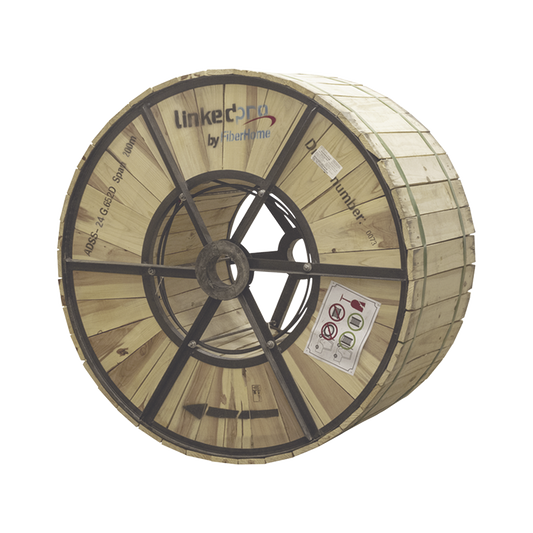 Carrete de 4 km de Fibra �ptica A�rea (ADSS) G.652D, Monomodo de 24 Hilos, Exterior, Span 200, Loose Tube