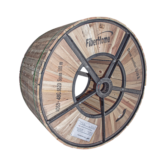 Carrete de 4 km de Fibra �ptica A�rea (ADSS) G.652D, Monomodo de 48 Hilos, Exterior, Span 100, Loose Tube