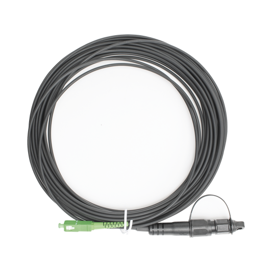 Jumper de Fibra �ptica, Conector SC/APC - Conexi�n a Caja FDP460, Redondo, 10 Metros (32.81 Pies), Forro 3 mm, G657A2, Negro