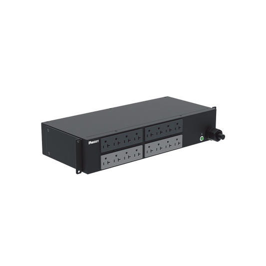PDU Básico para Distribución de Energía, Enchufe de Entrada NEMA L5-30P, Con 16 Contactos NEMA 5-20R, Instalación Horizontal de 19in, 2 UR, 30 Amp, 120 Vca
