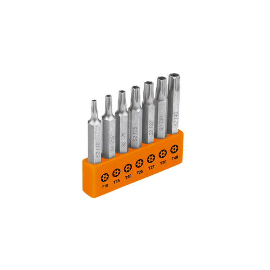 Juego de 7 puntas torx combinadas c/seguro largo 2', Expert