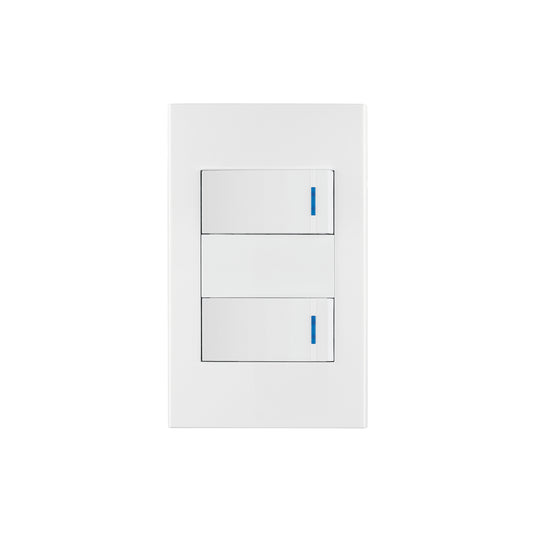 Placa armada 2 interruptores, 1 módulo, Española, blanco