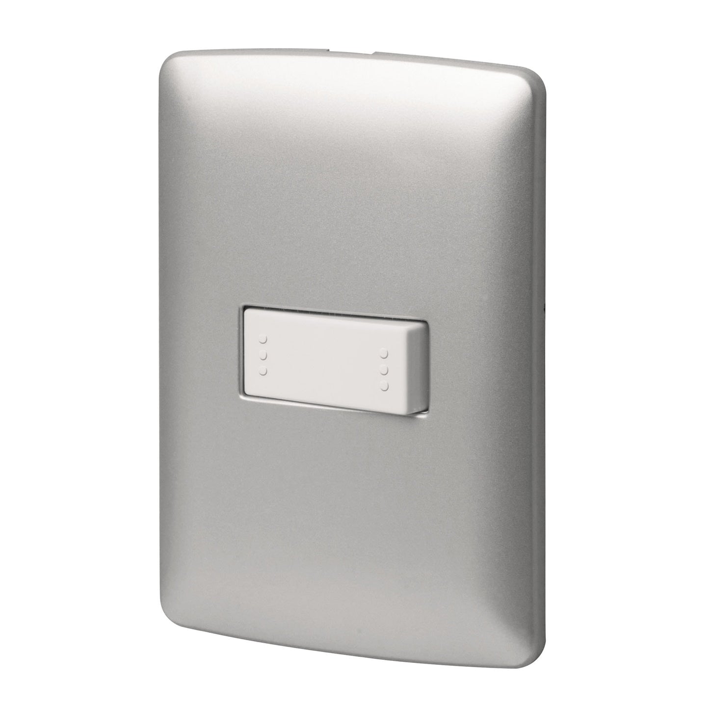 Placa armada 1 interruptor escalera plata, línea Italiana