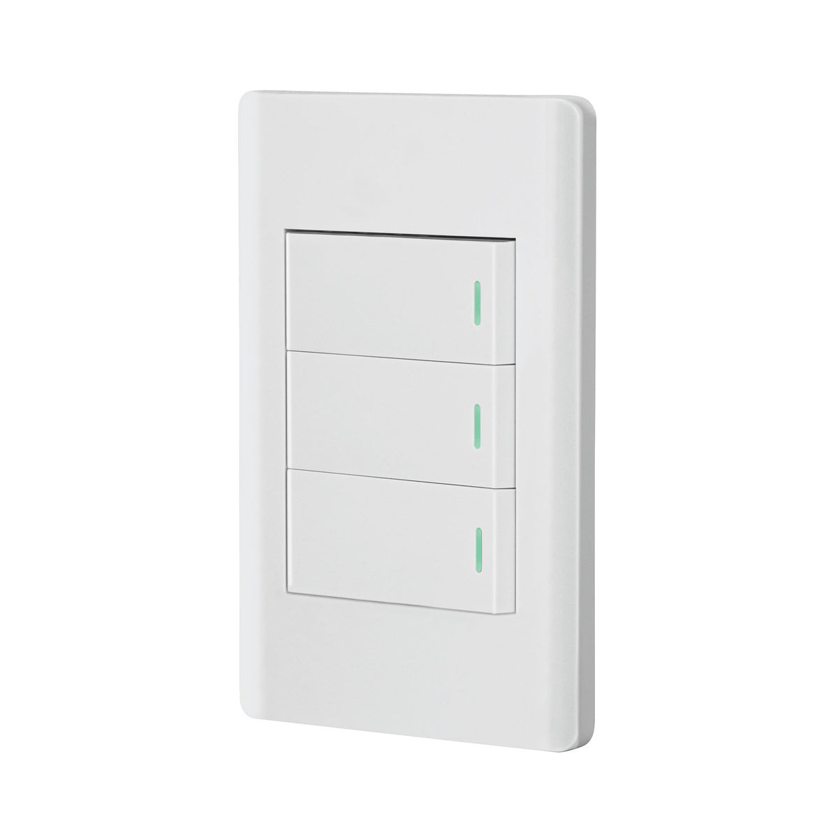 Placa armada blanca 2 interruptores 1 de 3 vías 1 mód, Lisbo