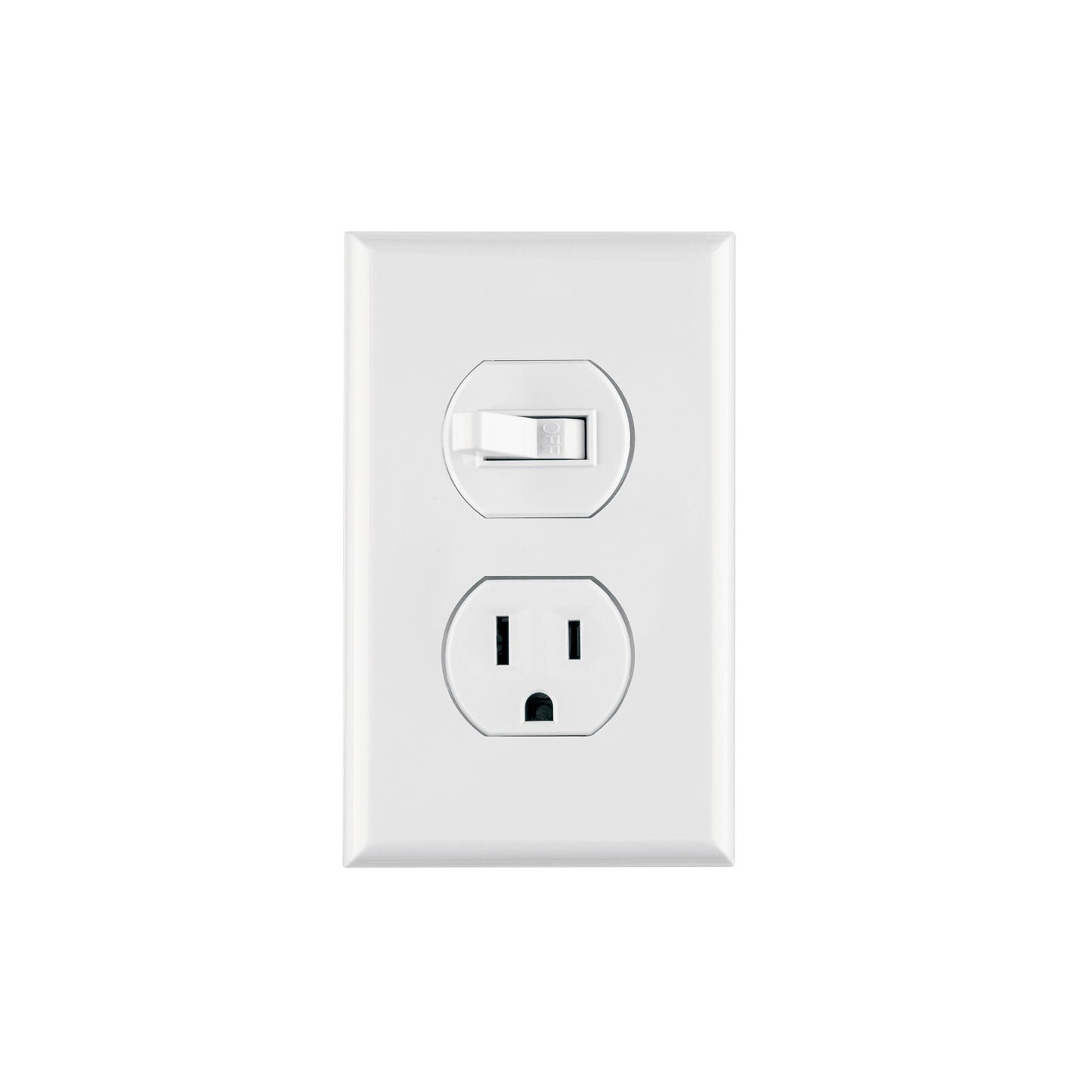 Placa armada interruptor y contacto, línea Standard, blanco