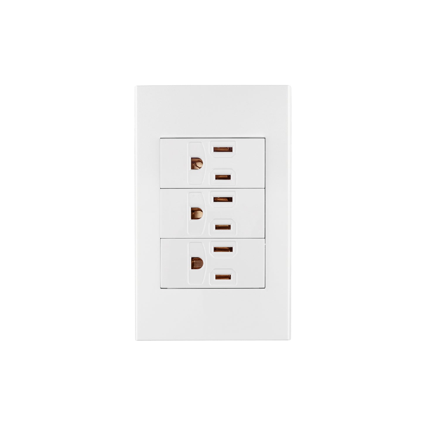 Placa armada 3 contactos, 1 módulo, Española, blanco