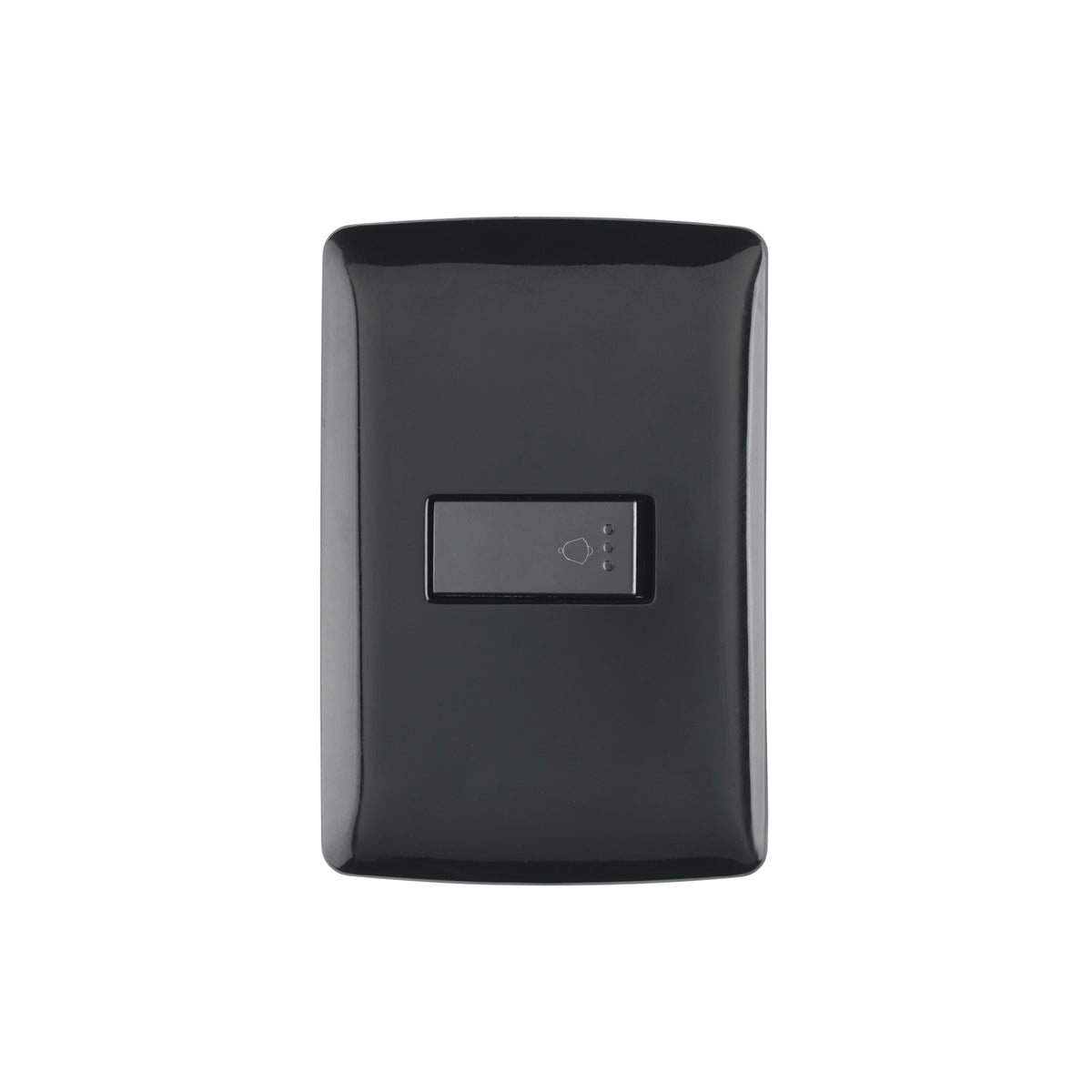 Placa armada con timbre, negro, línea Italiana, Volteck