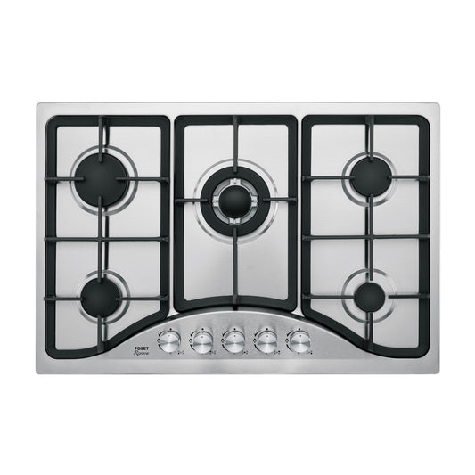 Parrilla gas empotrable 75cm, 5 quem, acero inox, Riviera