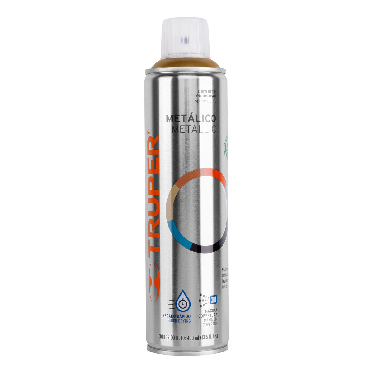 Pintura en aerosol, oro metálico, bote esbelto, 400 ml