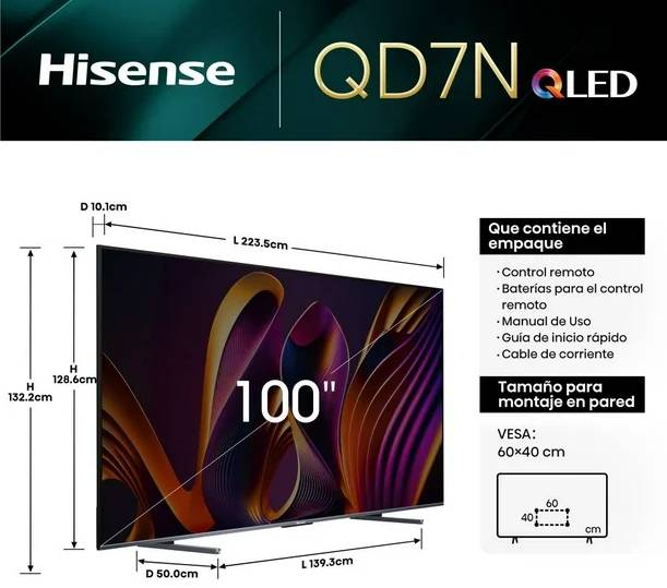 Televisiones Hisense 100QD7N - Vista 2