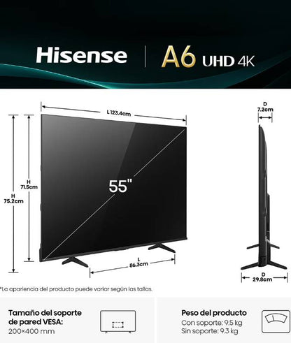 Televisiones Hisense 55A65NV - Vista 5