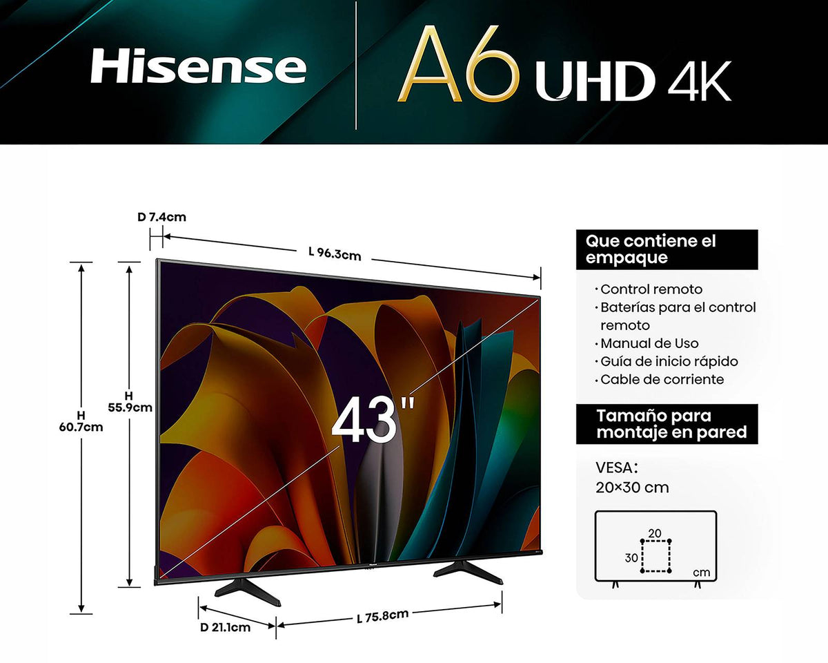 Televisión Hisense 43A60SV - Vista 2