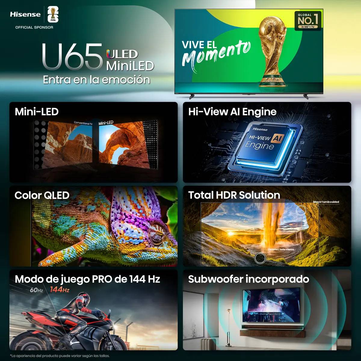 Televisión  Hisense 55U65QFM - Vista 3