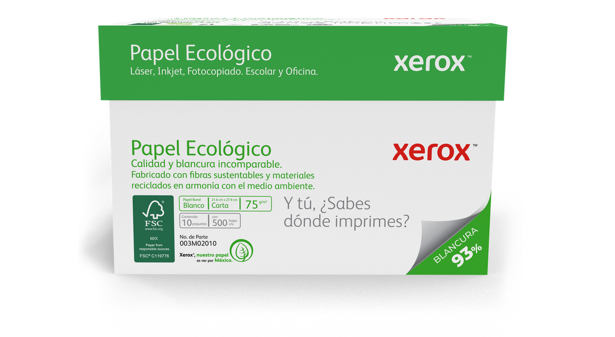 Papel Bond Ecológico Carta XEROX Ecológico - Vista 2