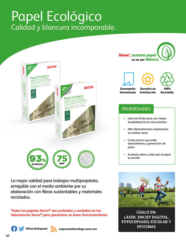 Papel Bond Ecológico Oficio XEROX Ecológico - Vista 5
