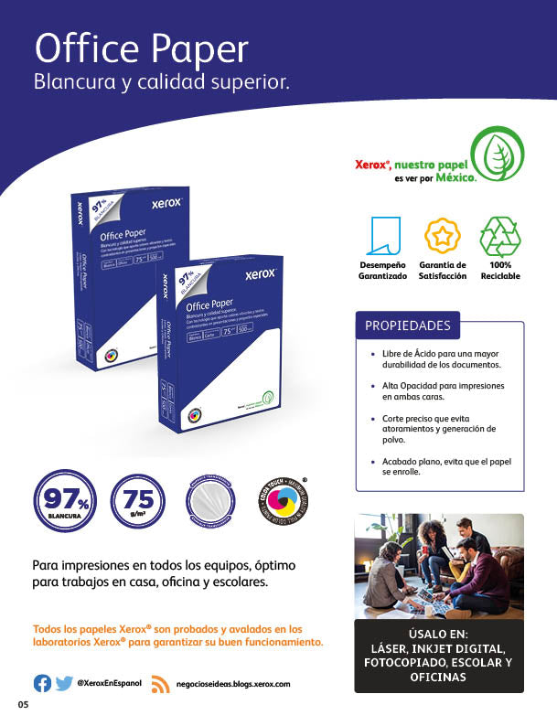 Papel Bond Office Paper Oficio XEROX Azul - Vista 4