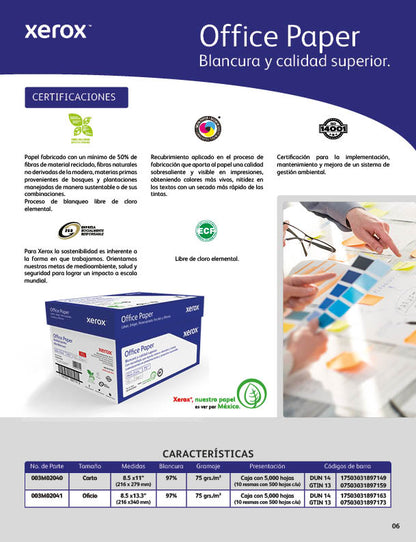Papel Bond Office Paper Oficio XEROX Azul - Vista 5