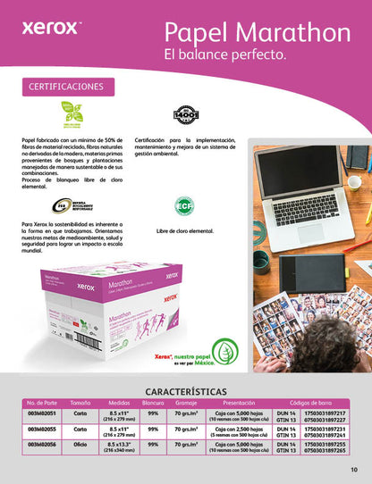 Papel Bond Marathon Carta XEROX Marathon - Vista 4