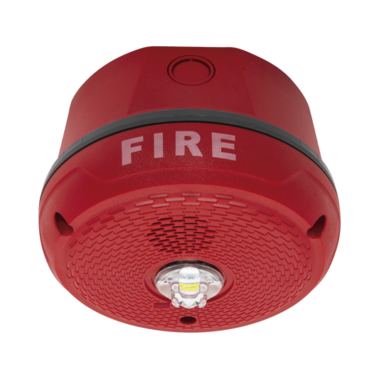 Sirena con Lámpara LED Estroboscópica / Montaje en Techo / Nivel de Candelas Seleccionable / Color Rojo / Nuevo Diseño Moderno y Elegante / Menor Consumo de Corriente / Uso exterior