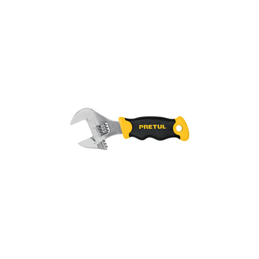Llave ajustable (perico corto) 6' cromada con grip, Pretul