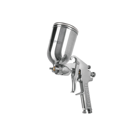 Pistola p/pintar gravedad LVMP vaso aluminio, 1 mm, Truper