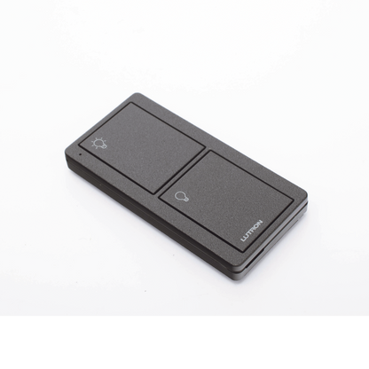 Control Pico inalámbrico de 2 botones para encender y apagar iluminación en sistemas Lutron como Caseta Wireless y RadioRA 2, color Midnight satinado