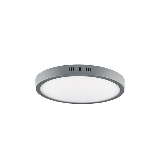 Luminario LED tipo plafón 24 W, redondo, luz de día, gris