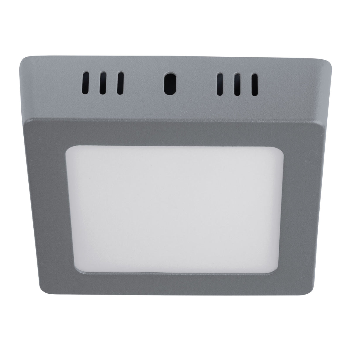 Luminario LED tipo plafón 6 W, cuadrado, luz de día, gris