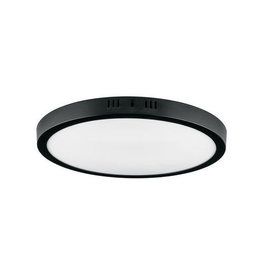 Luminario LED tipo plafón 24 W, redondo, luz de día, negro