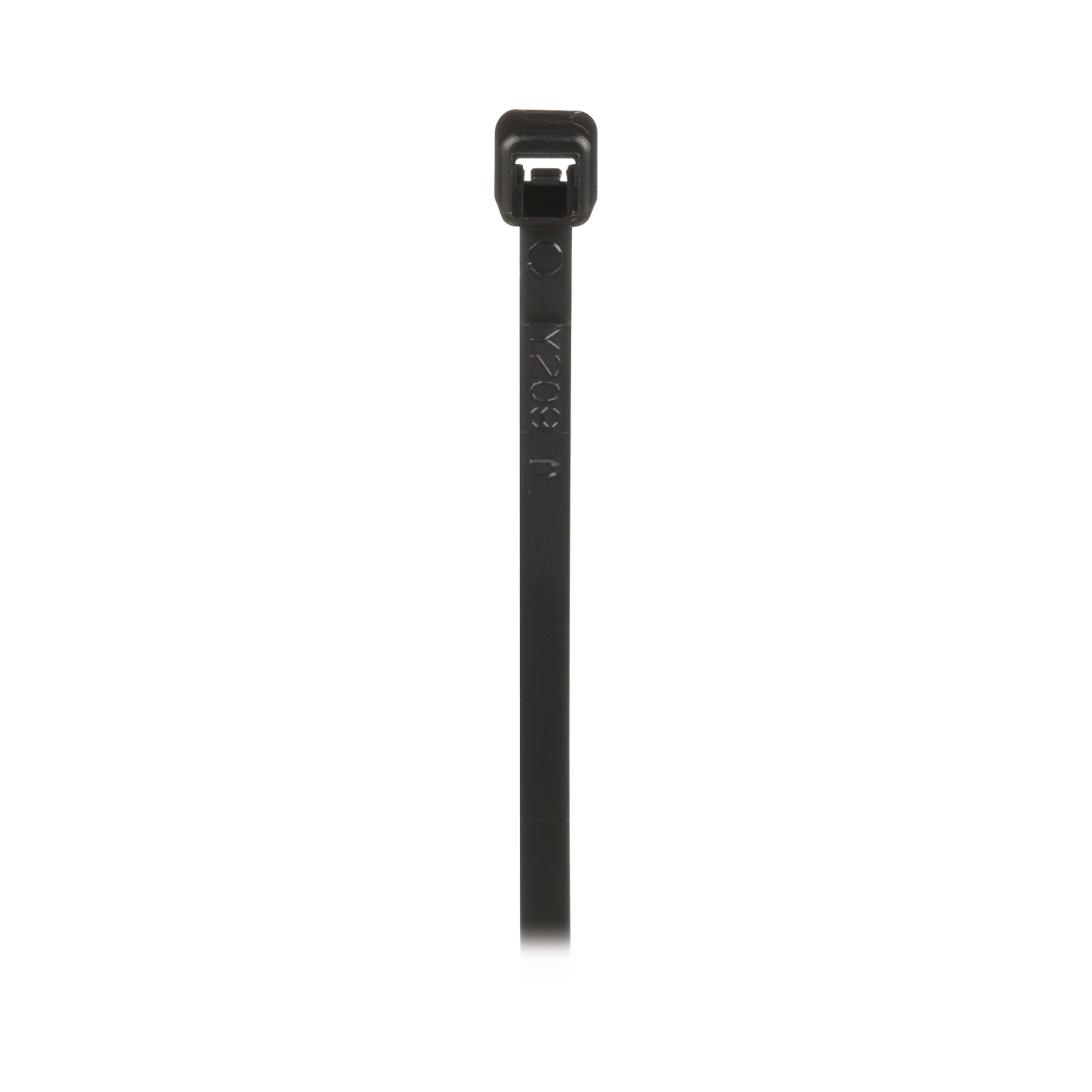 Cincho de Nylon 6.6 de Bloqueo, 203 mm largo x 2.5mm ancho, Color Negro, Exterior Resistente a Rayos UV, Paquete de 1000pz