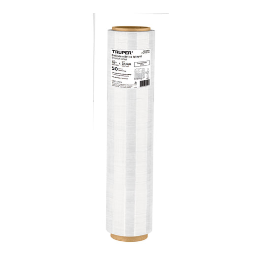 Rollo de 244 m película plástica estirable ancho 18' cal 50