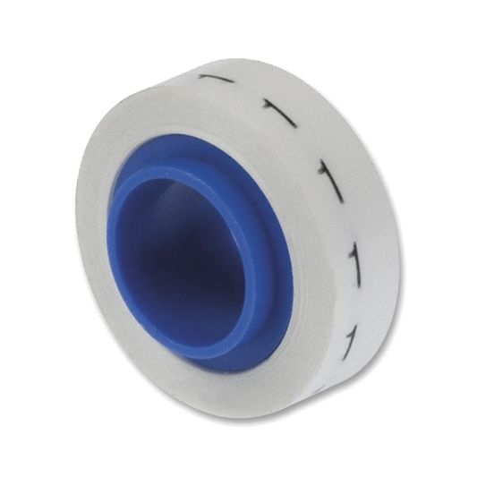 Rollo de Etiquetas Marcadoras, Pre-Impresos con el N�mero 1, de 2.4 Metros (7.87 Pies), Color Blanco