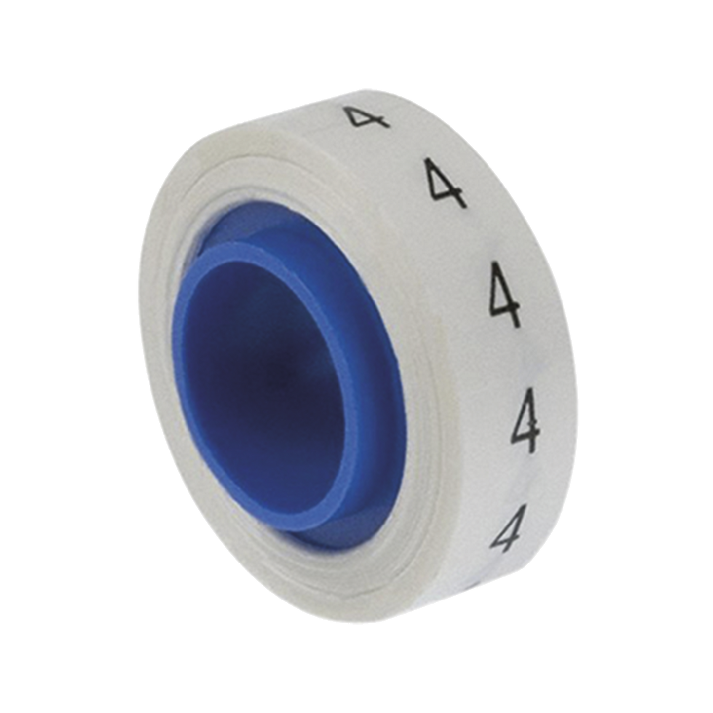 Rollo de Etiquetas Marcadoras, Pre-Impresos con el N�mero 4, de 2.4 Metros (7.87 Pies), Color Blanco
