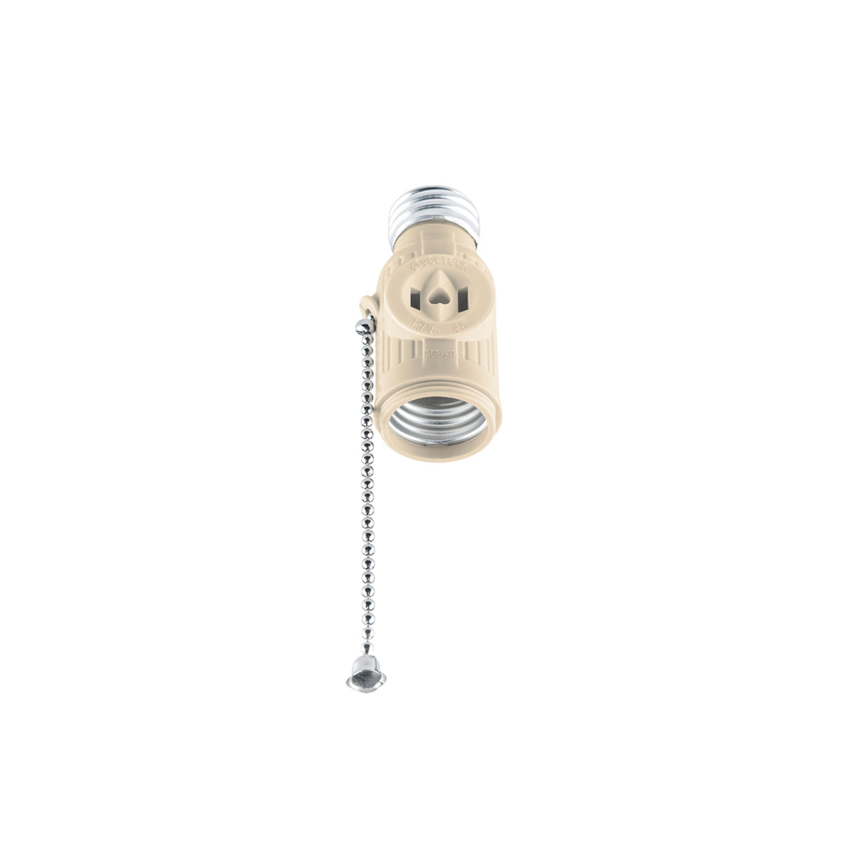 Portalámpara de baquelita, con interruptor de cadena,Volteck