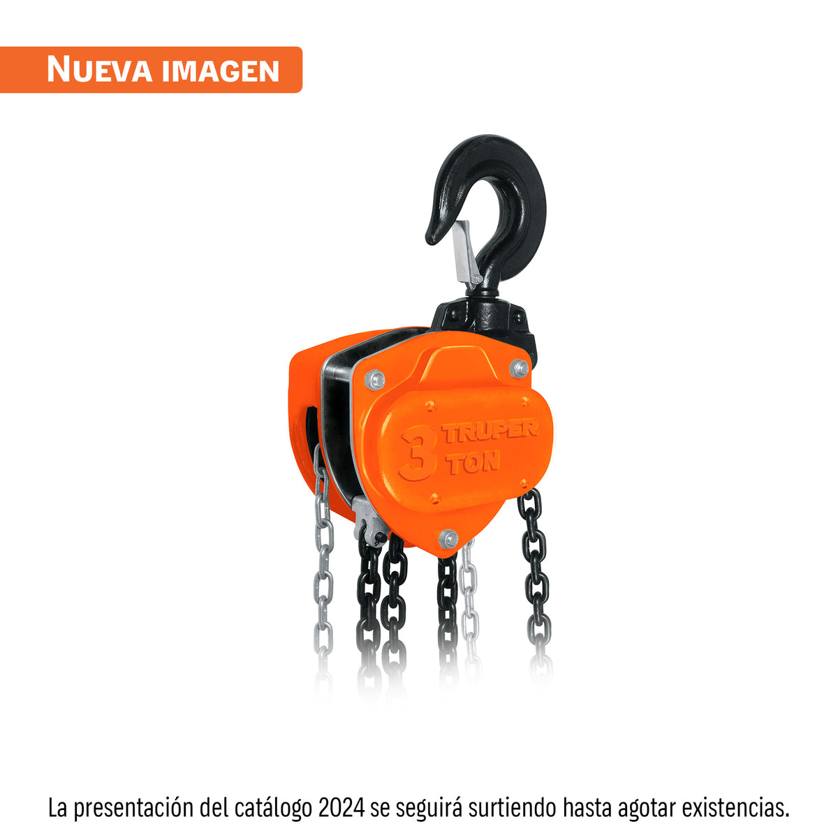 Polipasto industrial de cadena, 3 toneladas, Truper