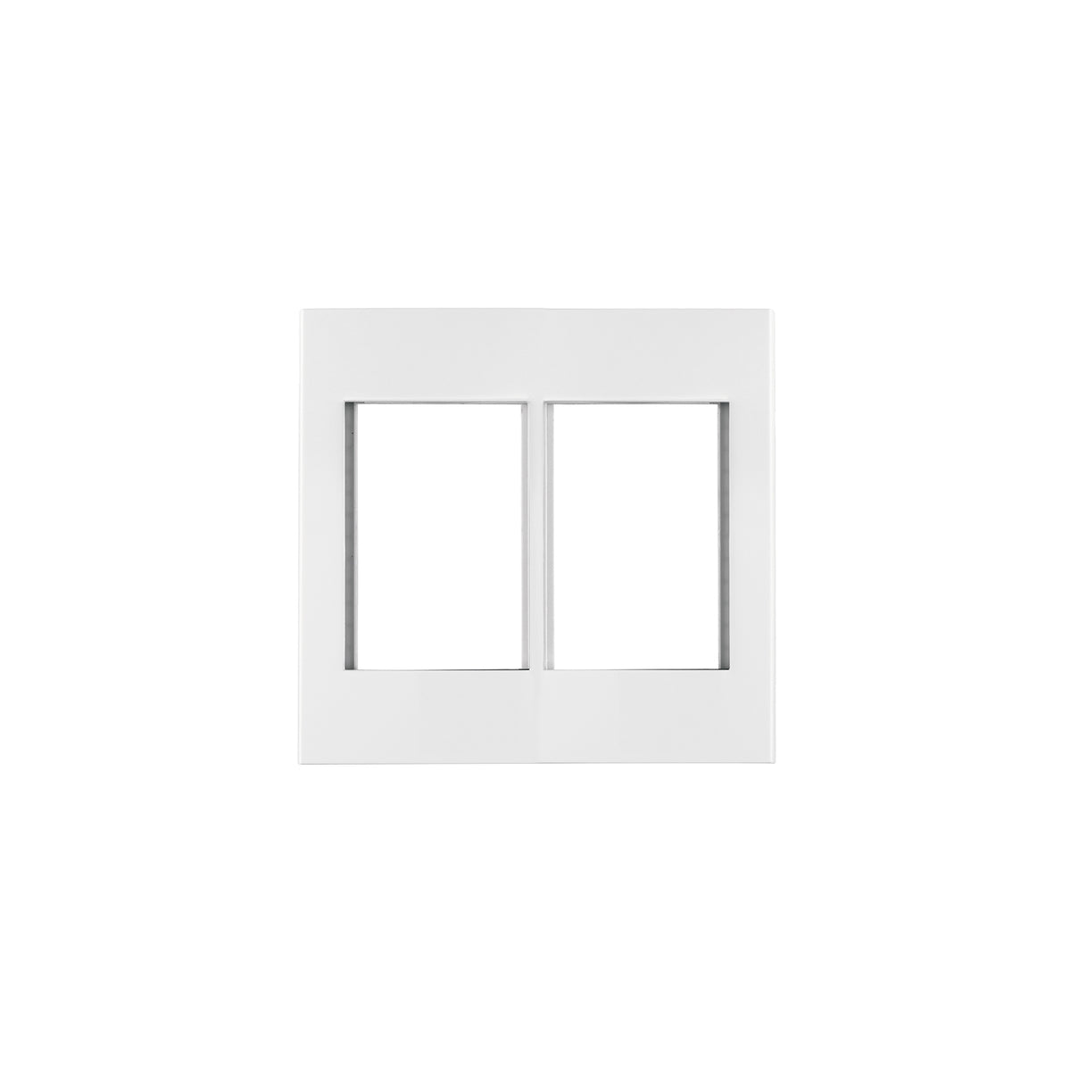 Placa 2 ventanas, 6 módulos, línea Española, color blanco