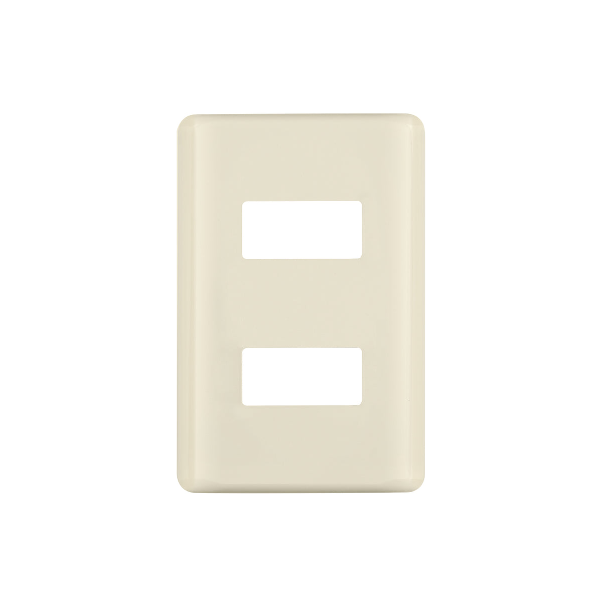 Placa 2 módulos, marfil, línea Volteck Basic