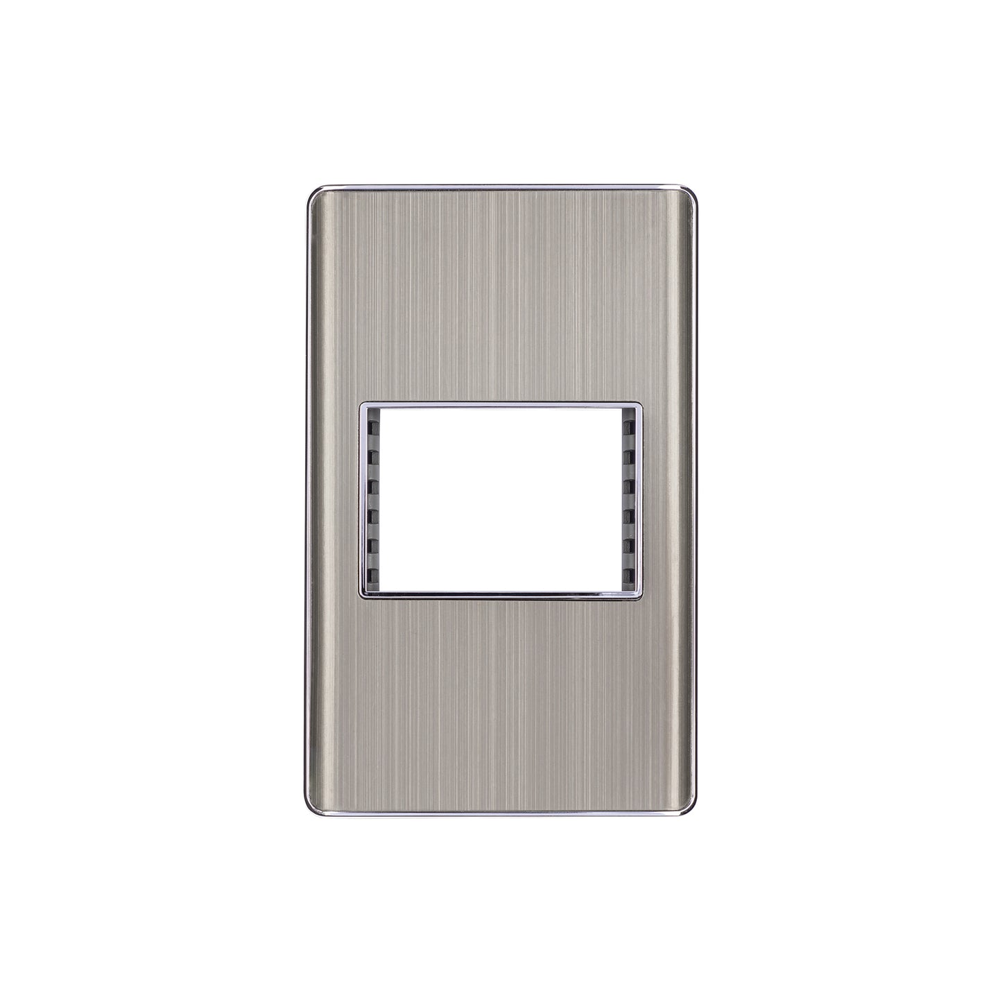 Placa de acero inox con 1 ventana 1.5 módulos, línea Lisboa