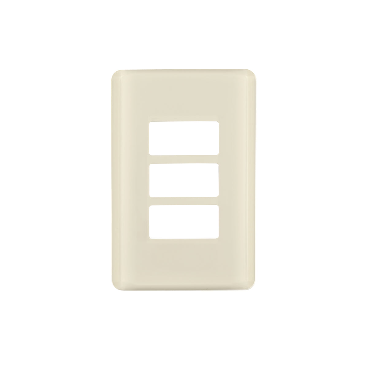 Placa 3 módulos, marfil, línea Volteck Basic