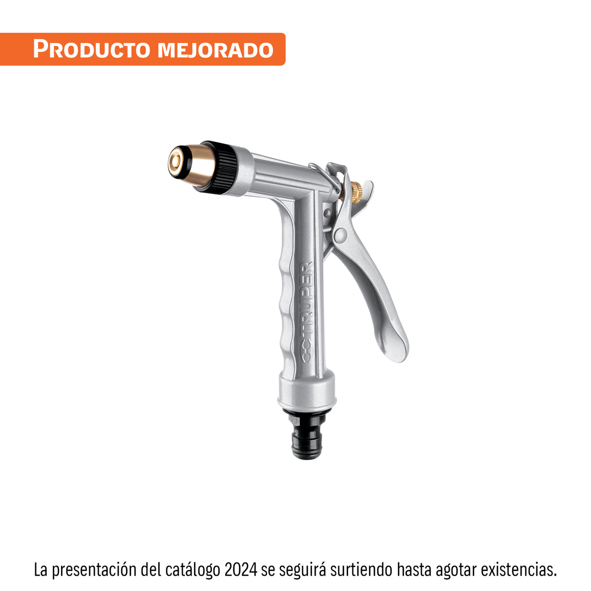 Pistola para riego 2 funciones metálica, boquilla regulable