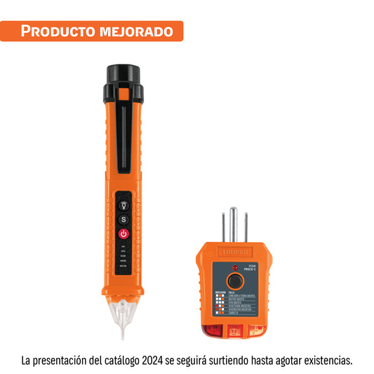 Kit de probadores sin contacto y para tomacorrientes, TRUPER