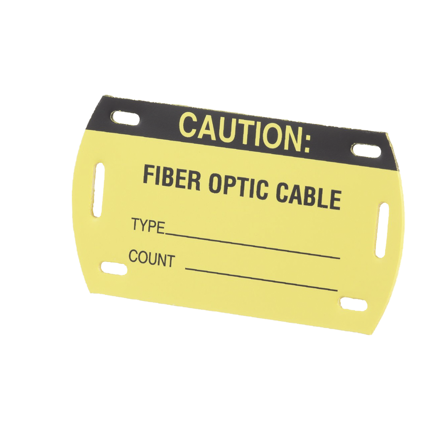 Kit de 5 Etiquetas Autolaminadas para Fibra �ptica, Para Uso Interior/Exterior, Dimensiones de 90.42 x 52.32 mm (3.56 x 2.06 pulgadas), Color Negro con Amarillo