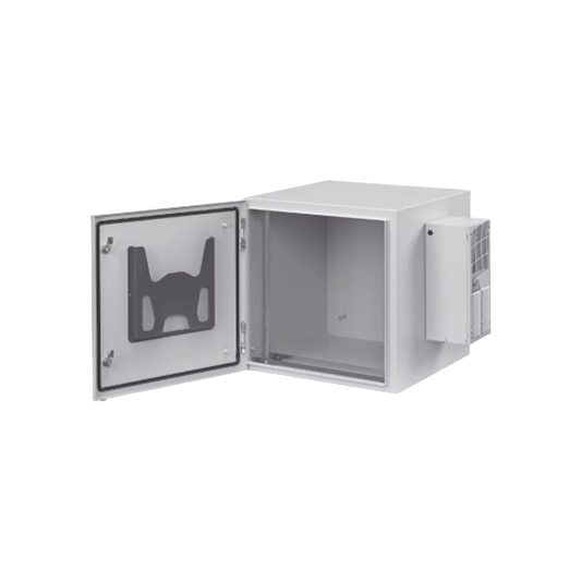 Gabinete Industrial ProTek de 19 UR de 922 x 600 x 614 mm Puerta Sólida Con Aire Acondicionado de 800 BTU / Protección NEMA Tipo 4/12; IP66, Fabricado en Acero Color Gris Claro
