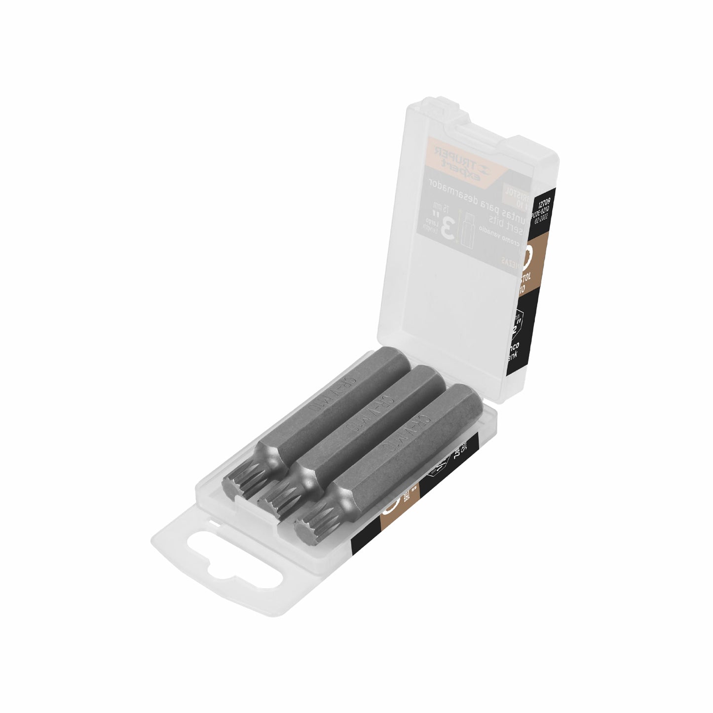 Estuche con 3 puntas bristol M10 largo 3', Truper Expert