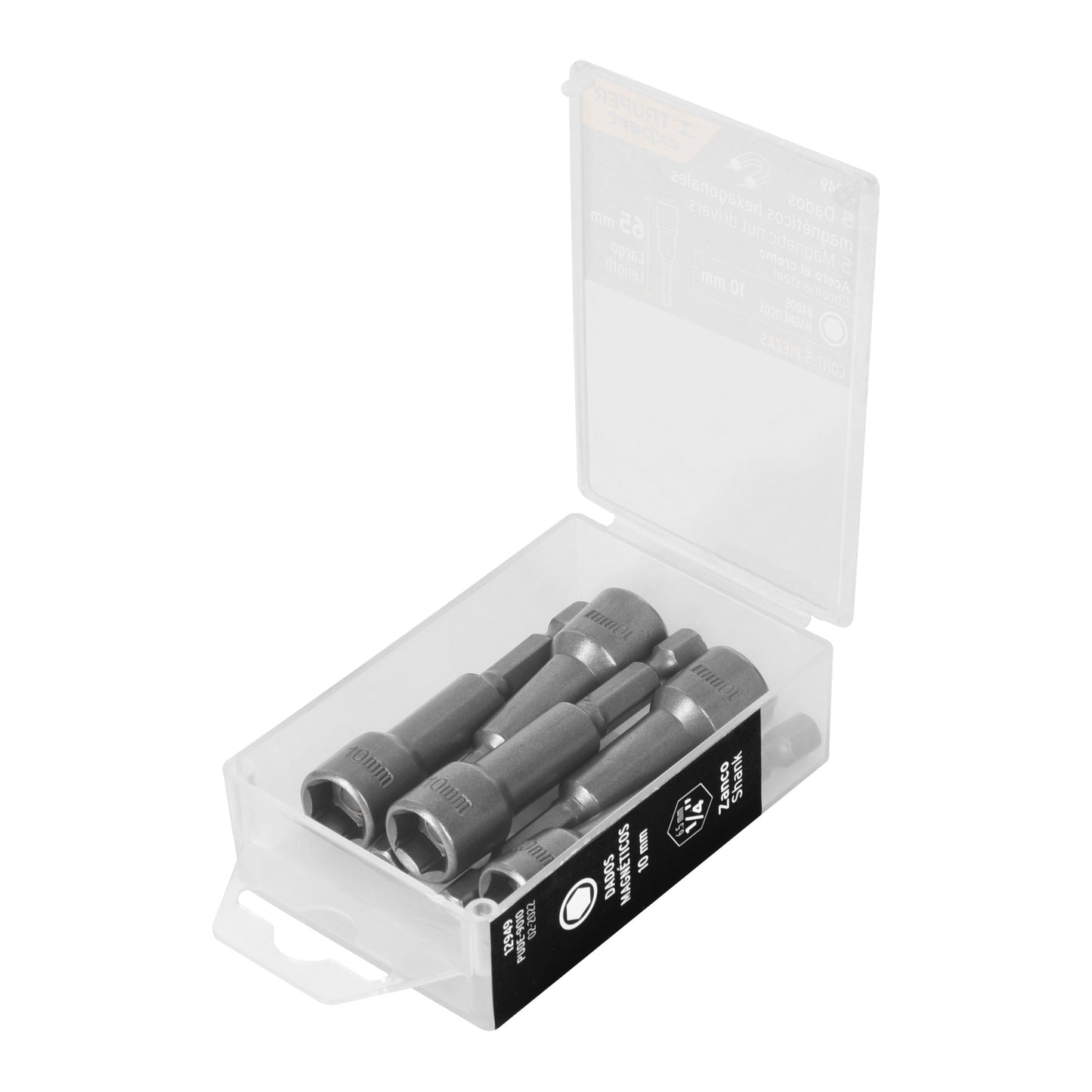 Estuche con 5 dados magnéticos de 10 mm largo 2-1/2', Expert